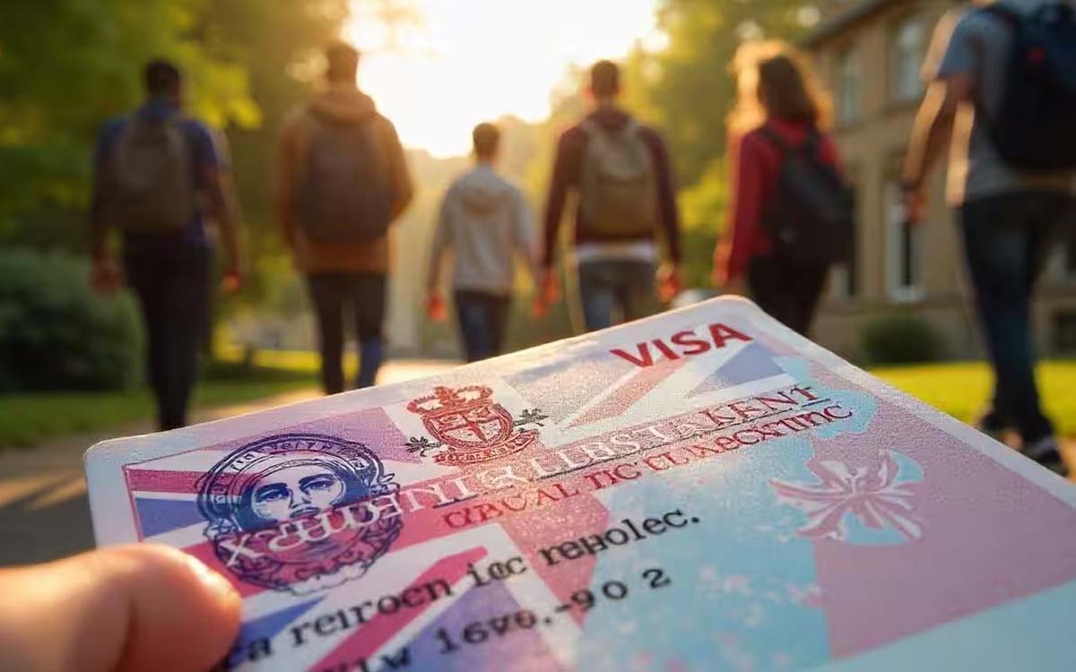 Student visa in hand with departing students at a study abroad pre-departure briefing